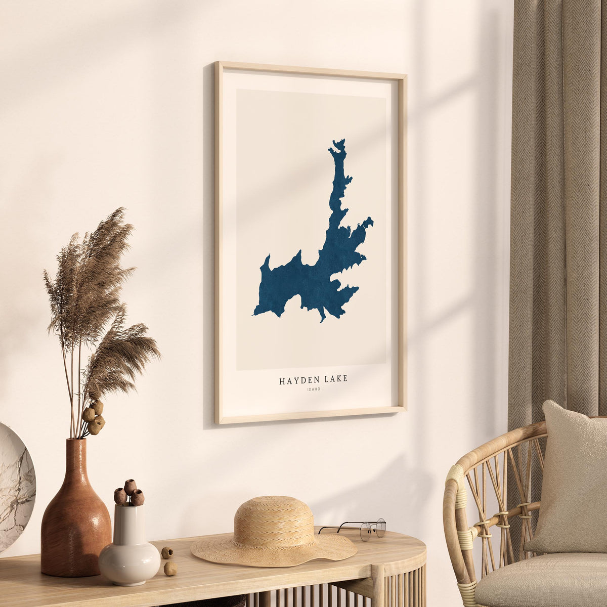 hayden lake idaho map poster – minimalist lake wall art - image 3
