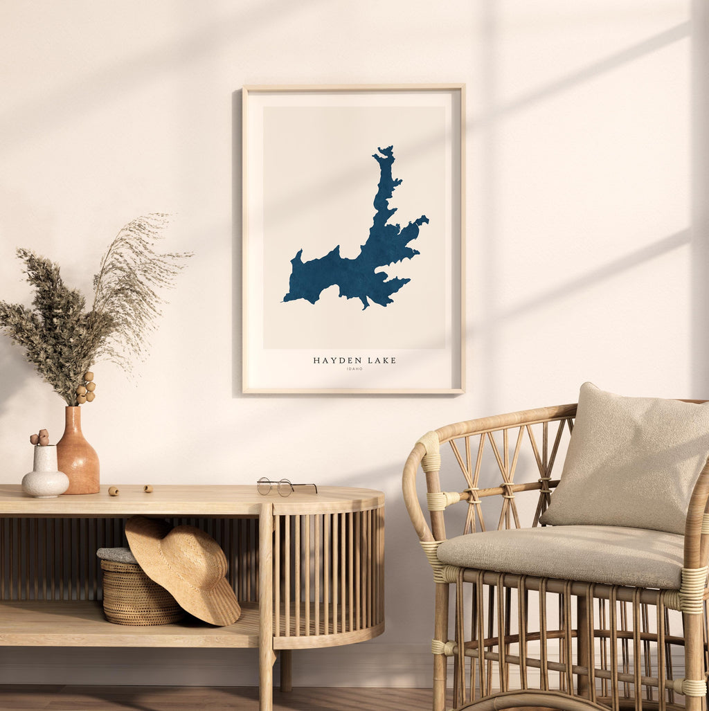hayden lake idaho map poster – minimalist lake wall art - image 5