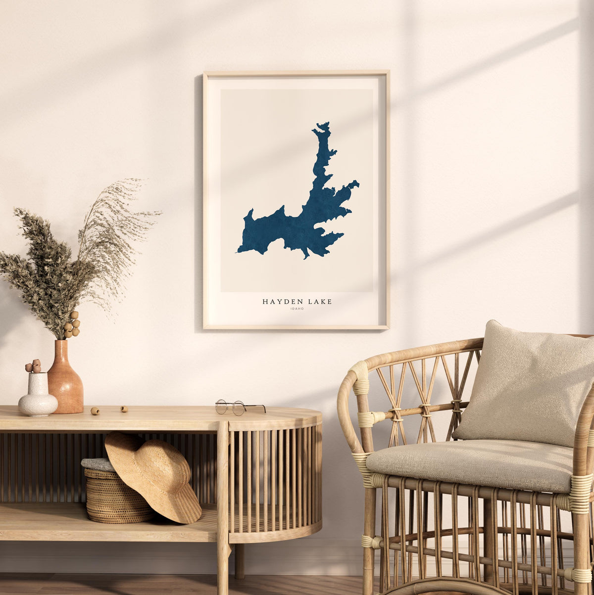hayden lake idaho map poster – minimalist lake wall art - image 5