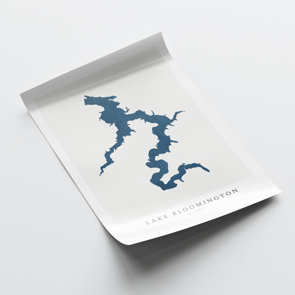 lake bloomington illinois map poster – minimalist lake wall art - image 6
