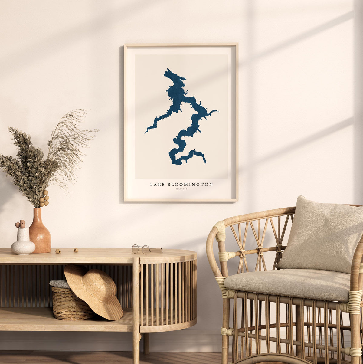 lake bloomington illinois map poster – minimalist lake wall art - image 5