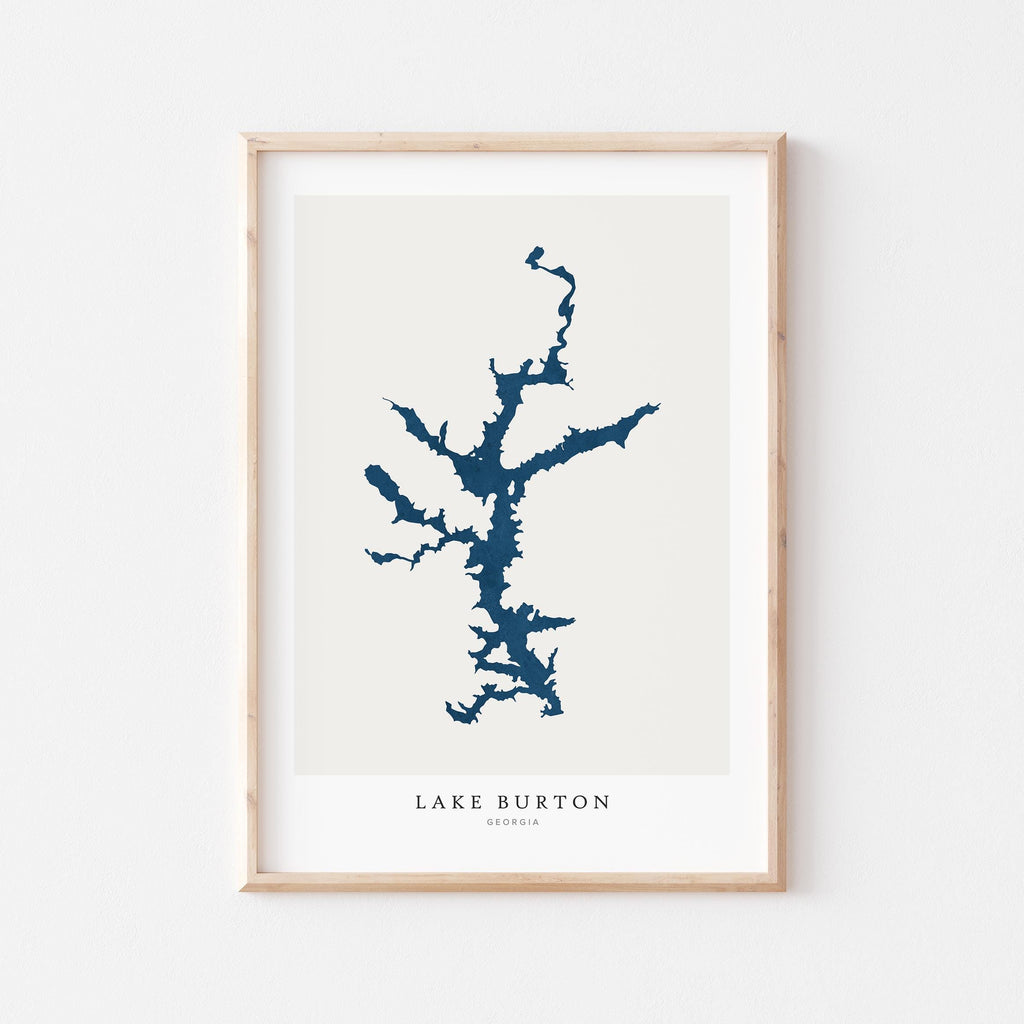 lake burton georgia map poster – minimalist lake wall art - image 1