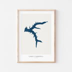 lake carroll illinois map poster – minimalist lake wall art - image 1