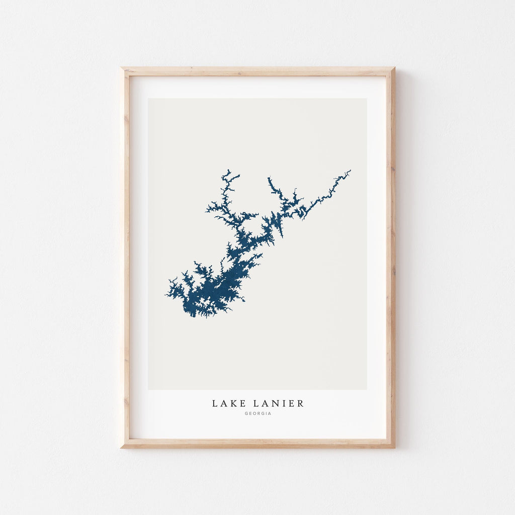 lake lanier georgia map poster – minimalist lake wall art - image 1