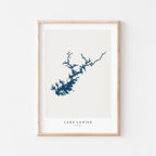 lake lanier georgia map poster – minimalist lake wall art - image 1