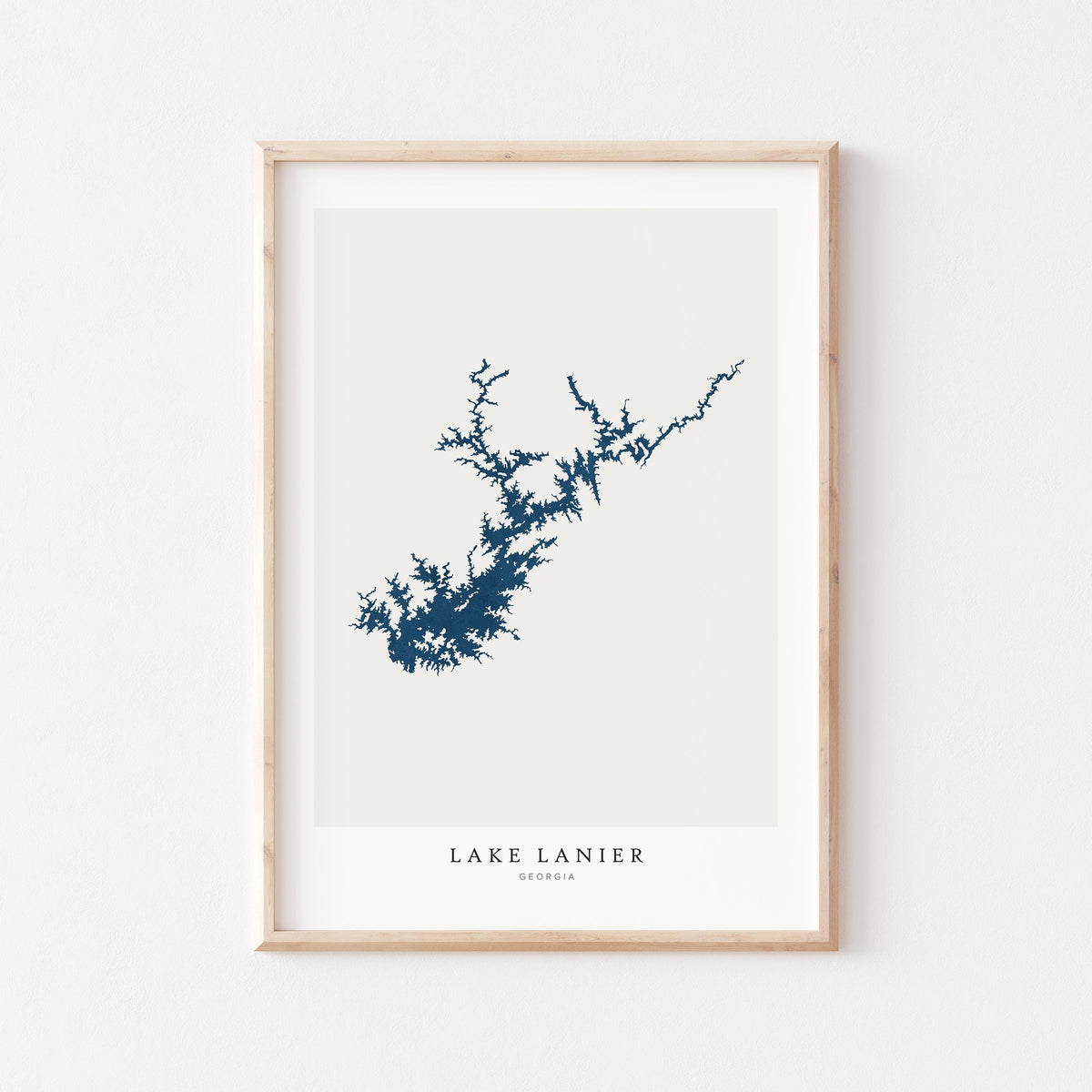 lake lanier georgia map poster – minimalist lake wall art - image 1