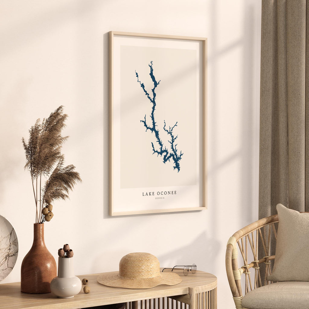 lake oconee georgia map poster – minimalist lake wall art - image 3