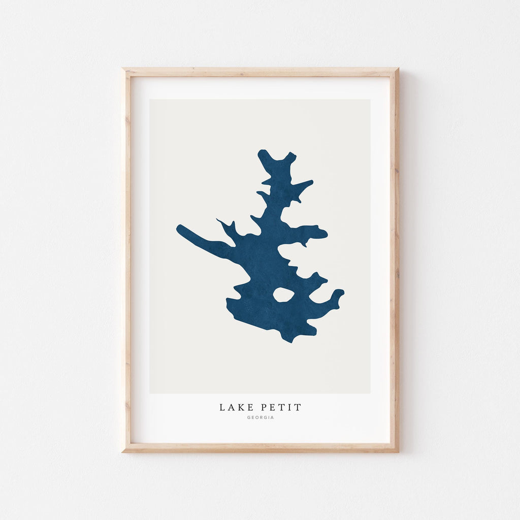 lake petit georgia map poster – minimalist lake wall art - image 1