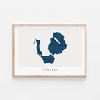 twin lakes connecticut map poster – minimalist lake wall art - image 2