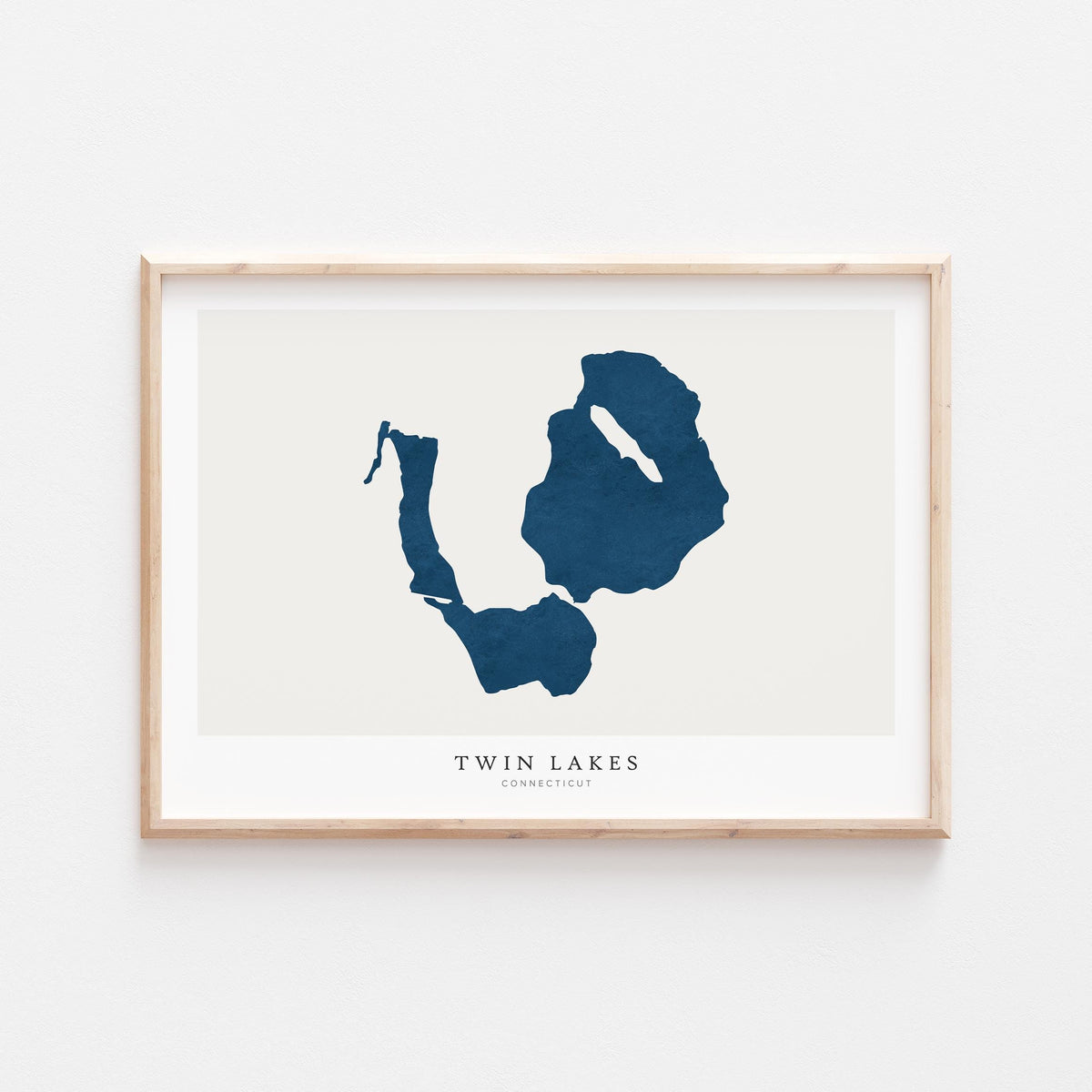 twin lakes connecticut map poster – minimalist lake wall art - image 2