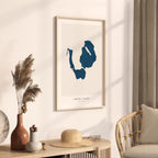 twin lakes connecticut map poster – minimalist lake wall art - image 3