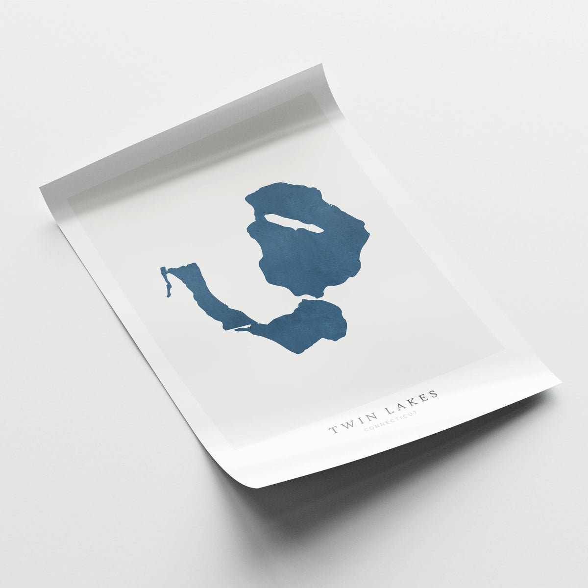 twin lakes connecticut map poster – minimalist lake wall art - image 6