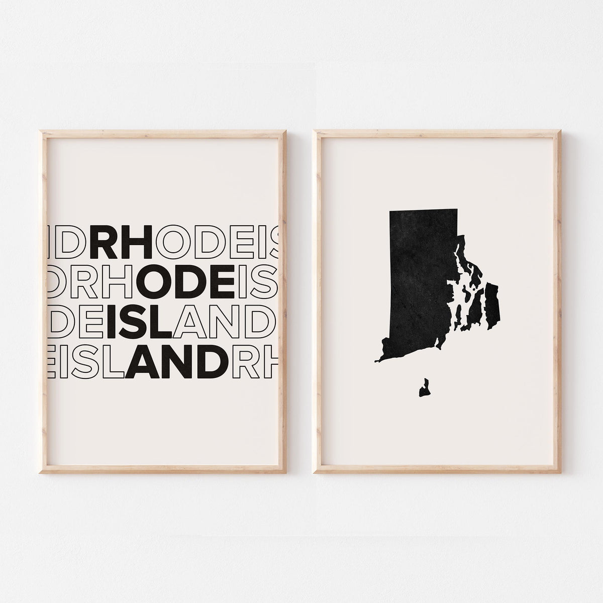 rhode island map and typography wall art set - image 5