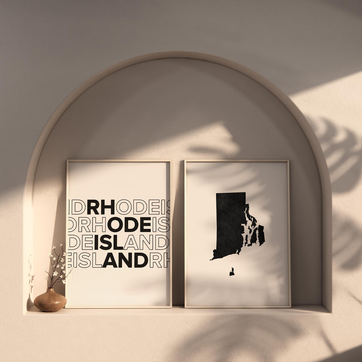 rhode island map and typography wall art set - image 6
