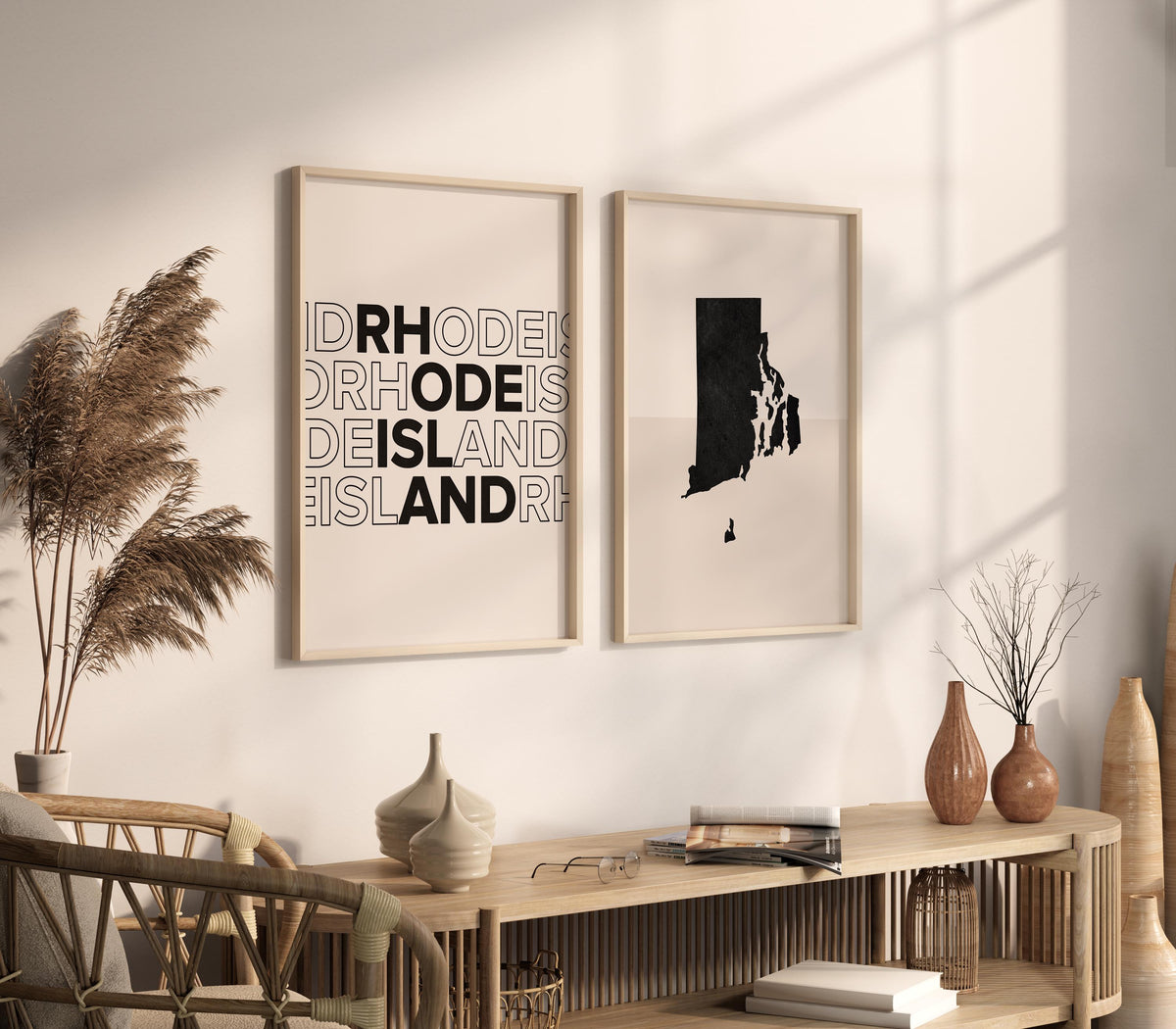 rhode island map and typography wall art set - image 2