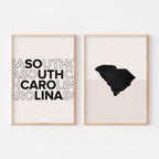 south carolina map and typography wall art set - image 1