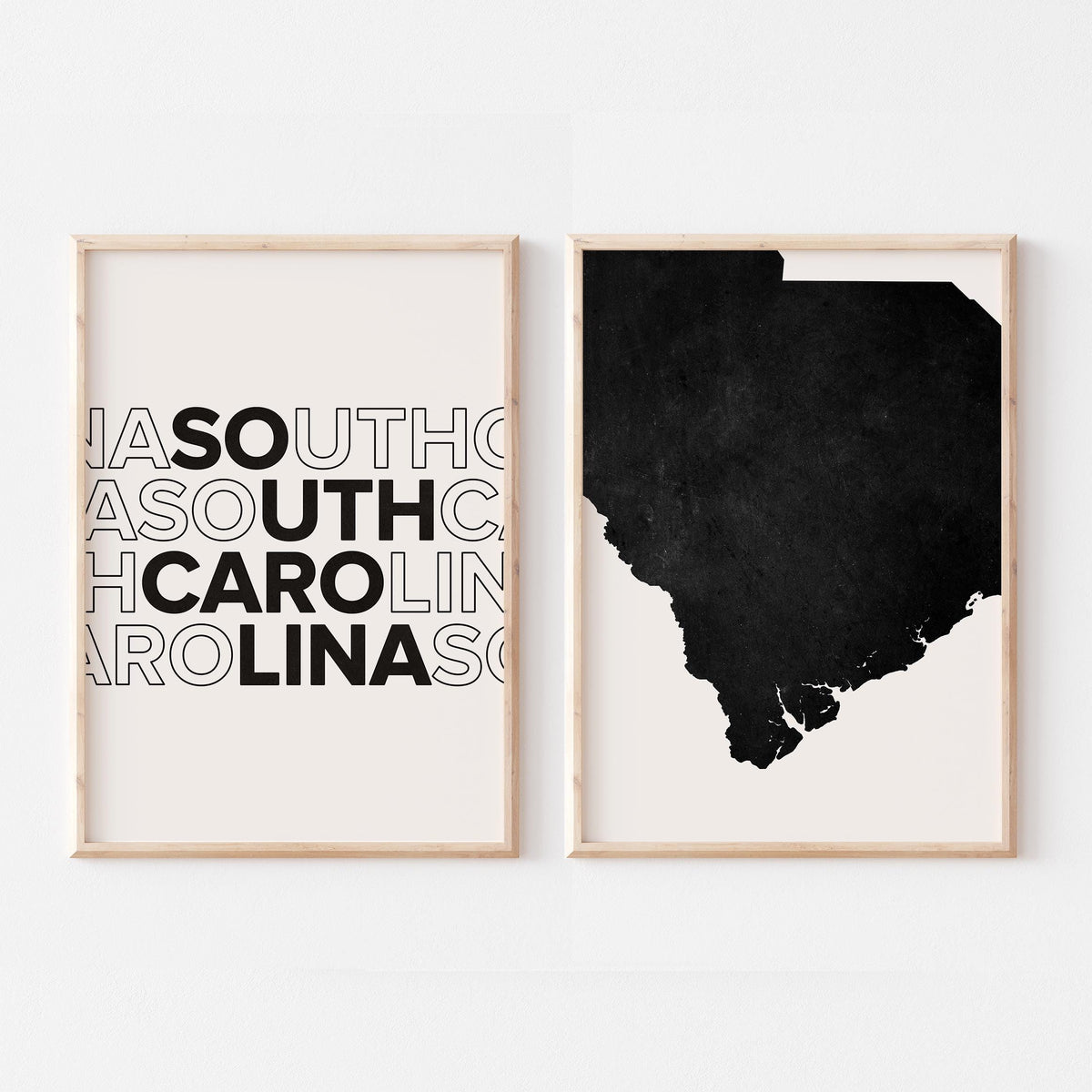 south carolina map and typography wall art set - image 3