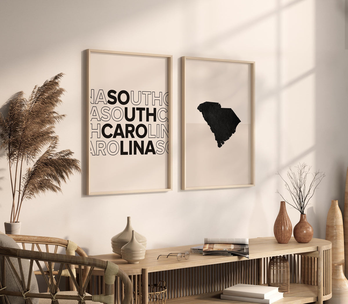 south carolina map and typography wall art set - image 2