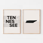 tennessee map and typography wall art set - image 1