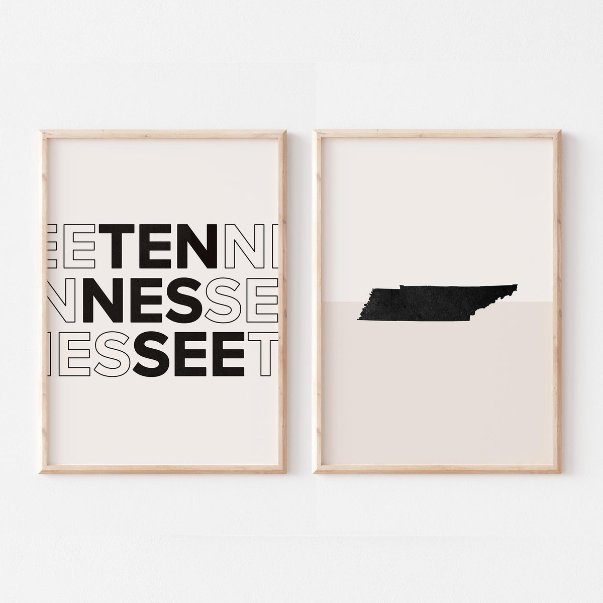 tennessee map and typography wall art set - image 1