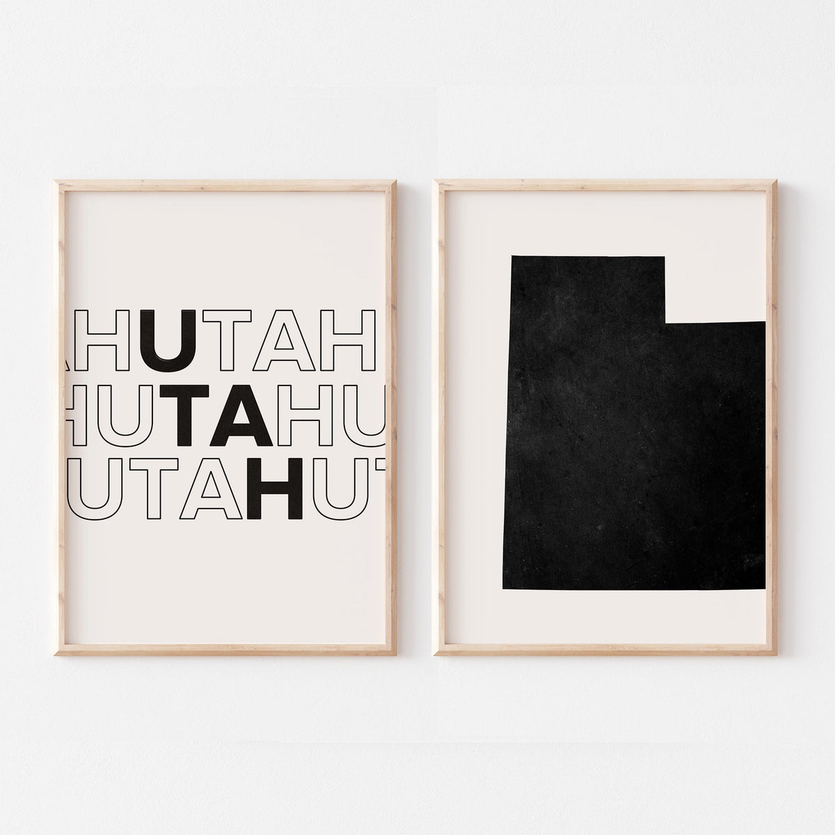 utah map and typography wall art set - image 3