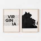 virginia map and typography wall art set - image 3