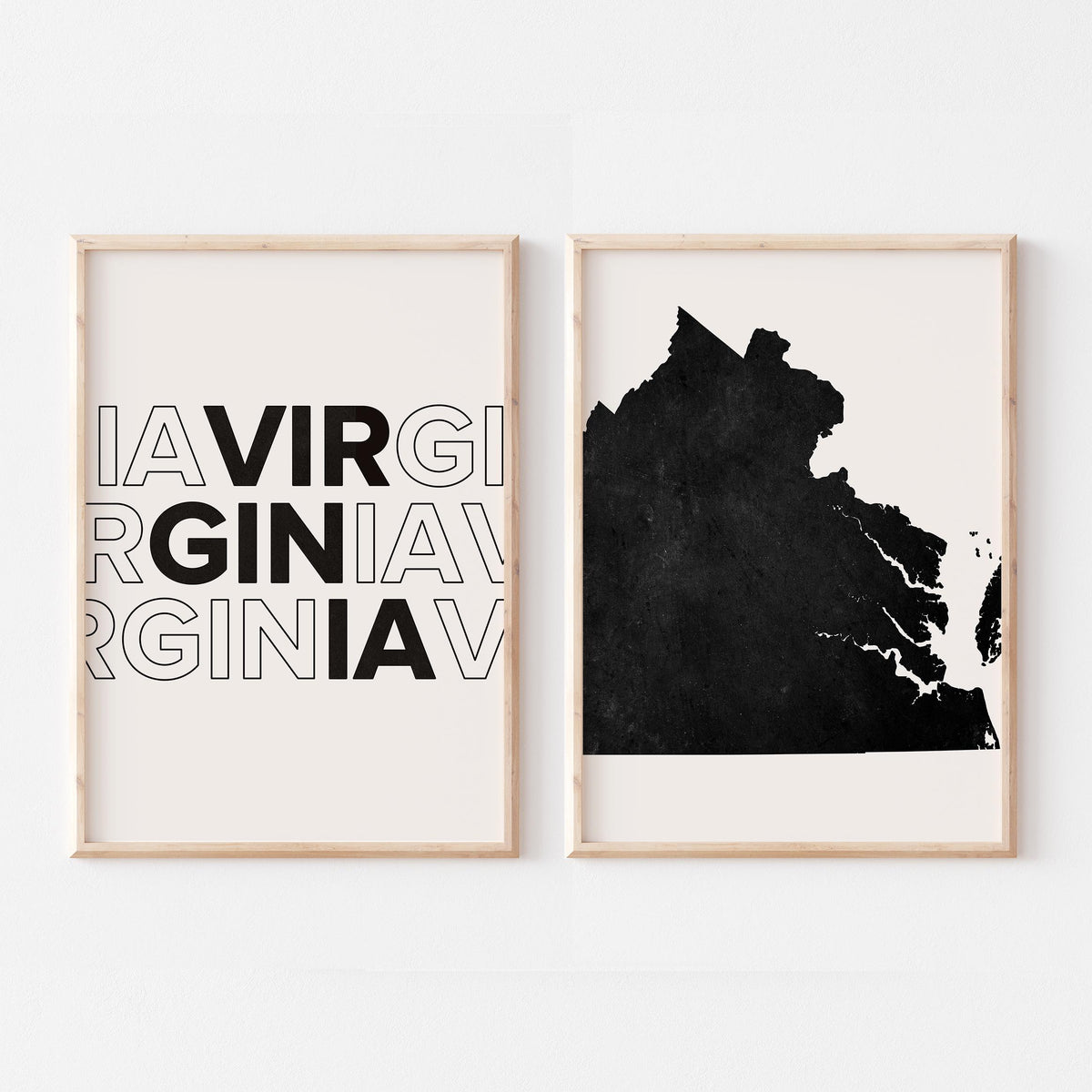 virginia map and typography wall art set - image 3