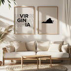 virginia map and typography wall art set - image 2