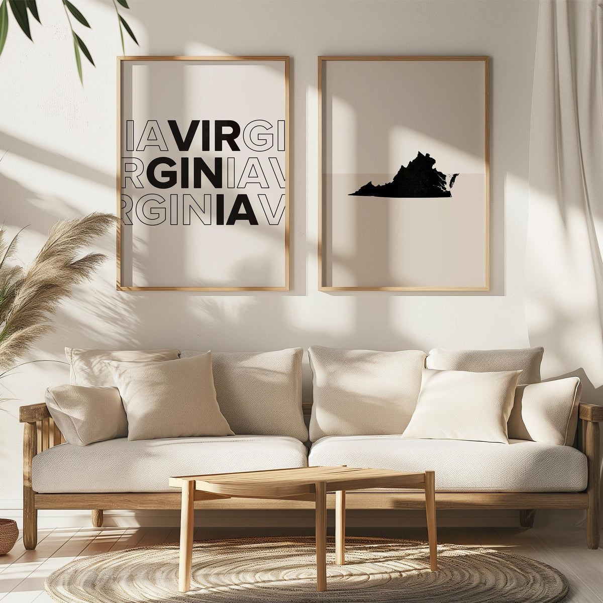 virginia map and typography wall art set - image 2