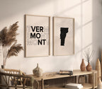 vermont map and typography wall art set - image 2
