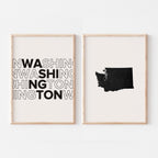 washington map and typography wall art set - image 5