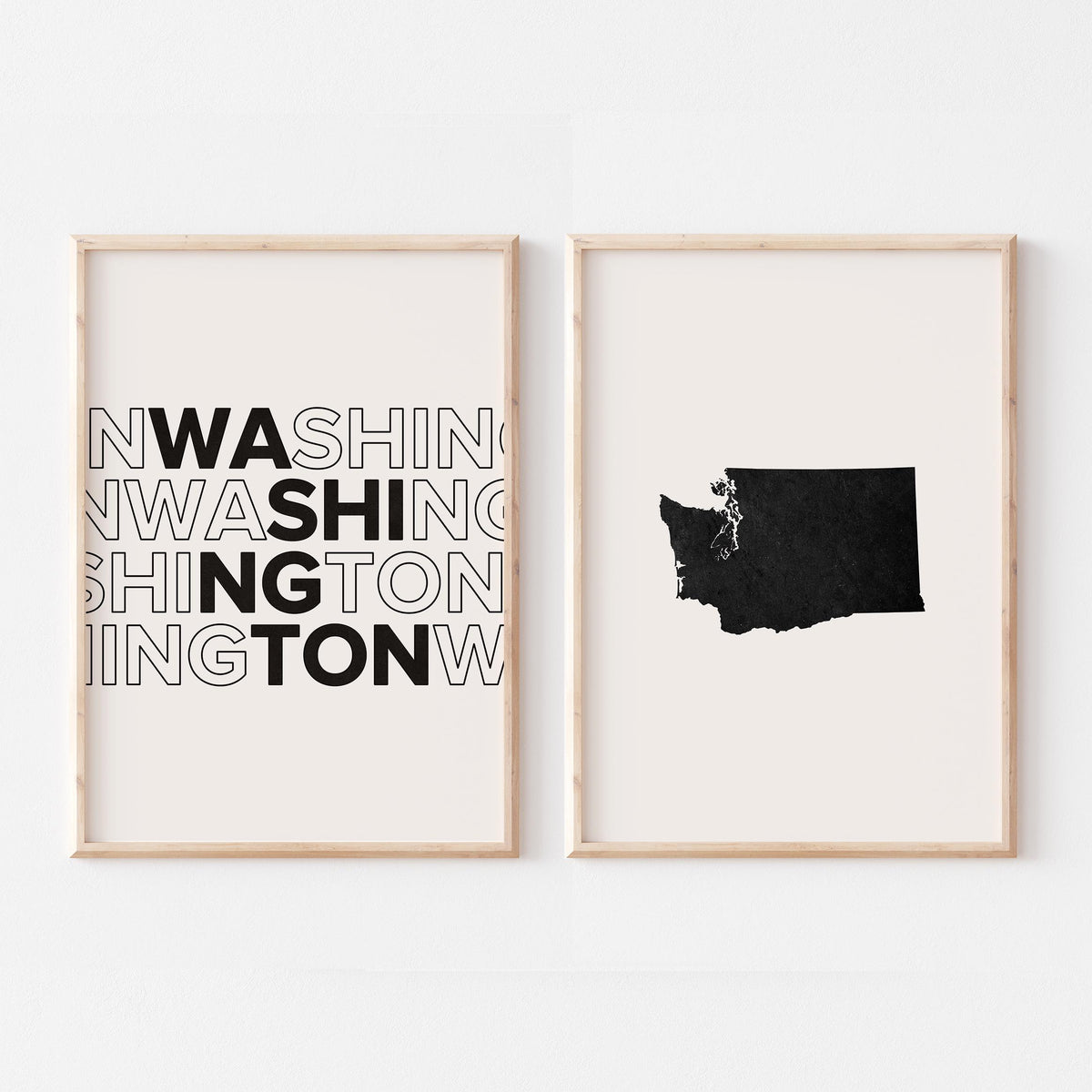 washington map and typography wall art set - image 5
