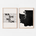 washington map and typography wall art set - image 3