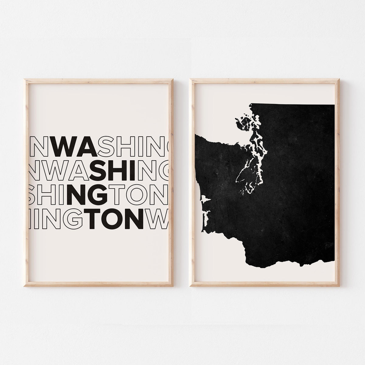 washington map and typography wall art set - image 3
