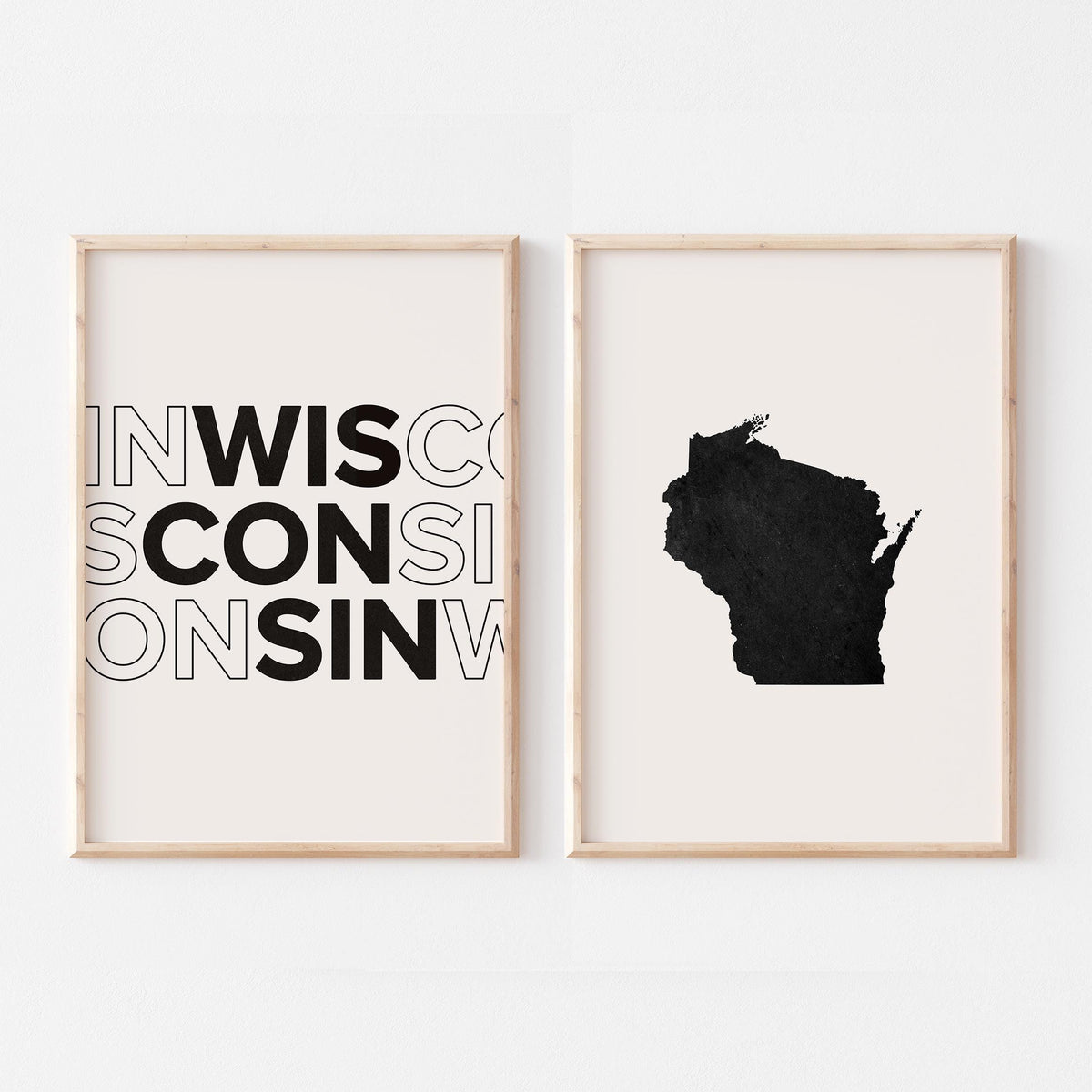 wisconsin map and typography wall art set - image 5