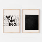 wyoming map and typography wall art set - image 3