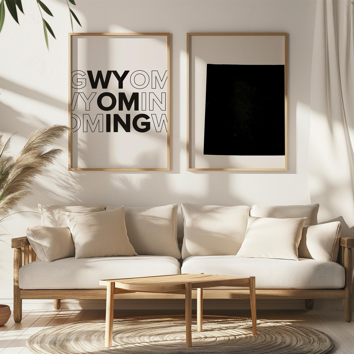 wyoming map and typography wall art set - image 4