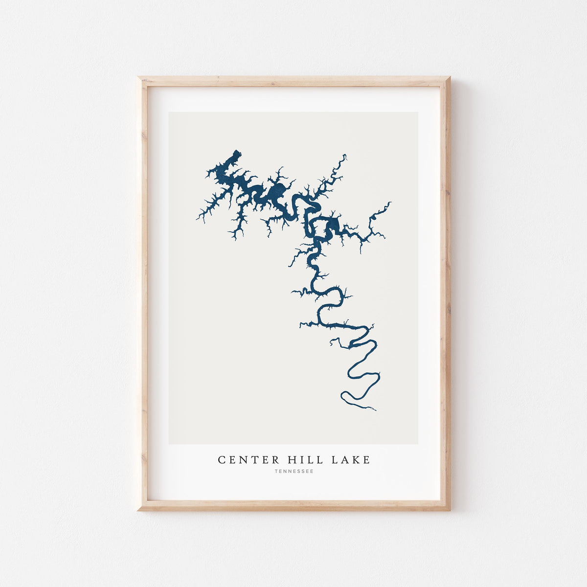 center hill lake tennessee map poster – minimalist lake wall art - image 1