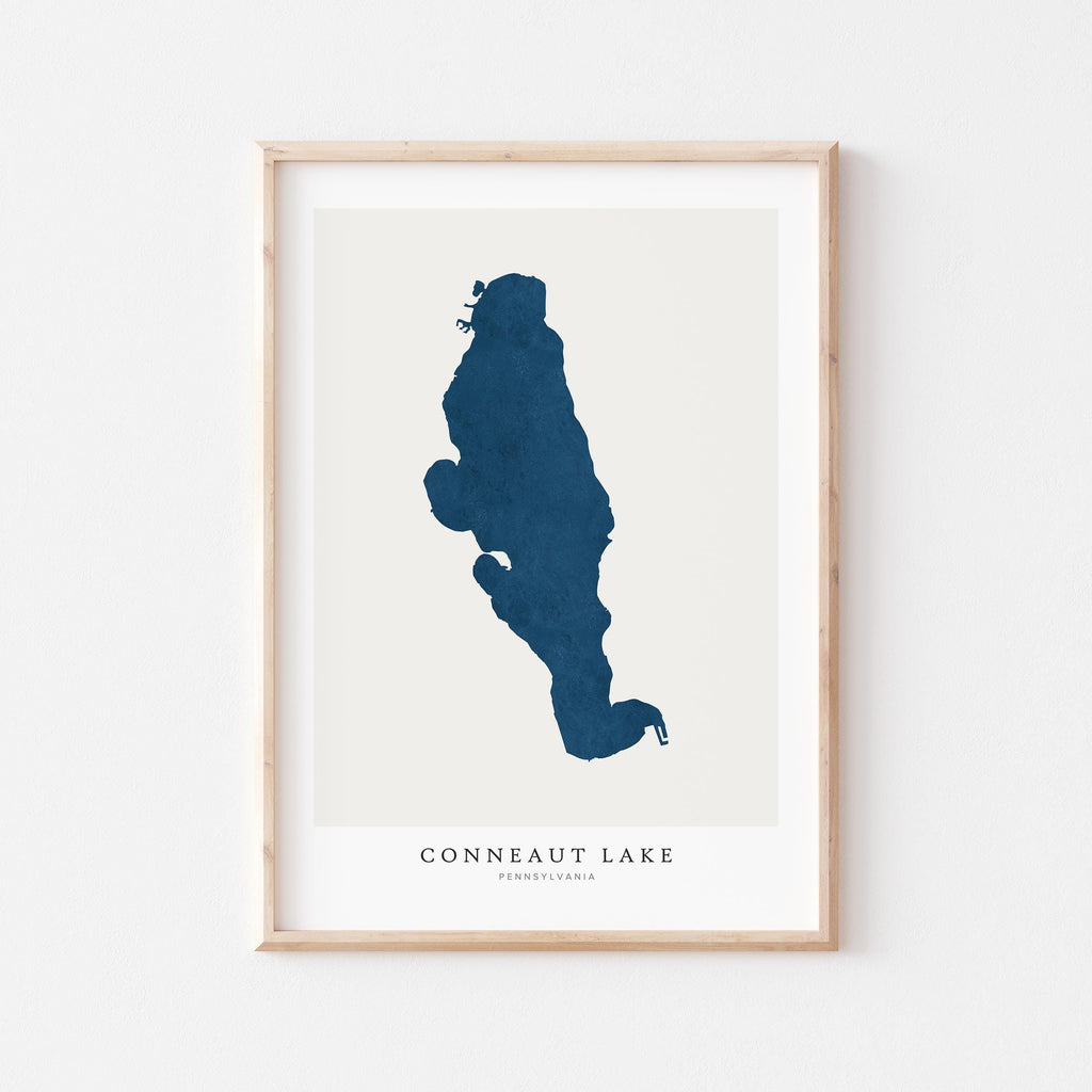 conneaut lake pennsylvania map poster – minimalist lake wall art - image 1