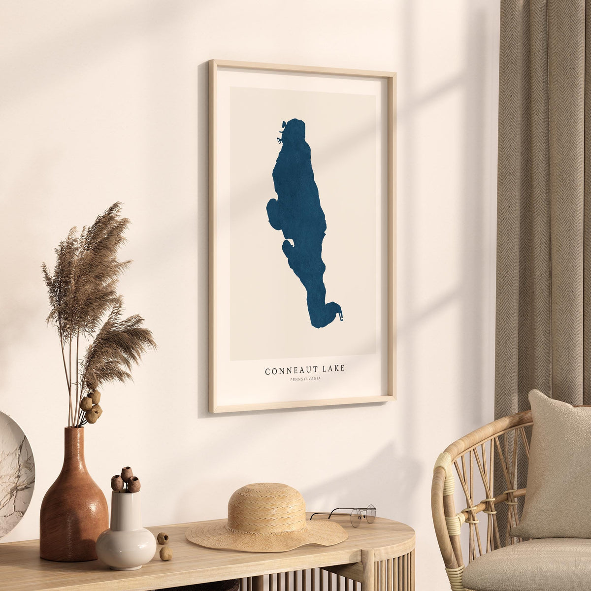 conneaut lake pennsylvania map poster – minimalist lake wall art - image 3