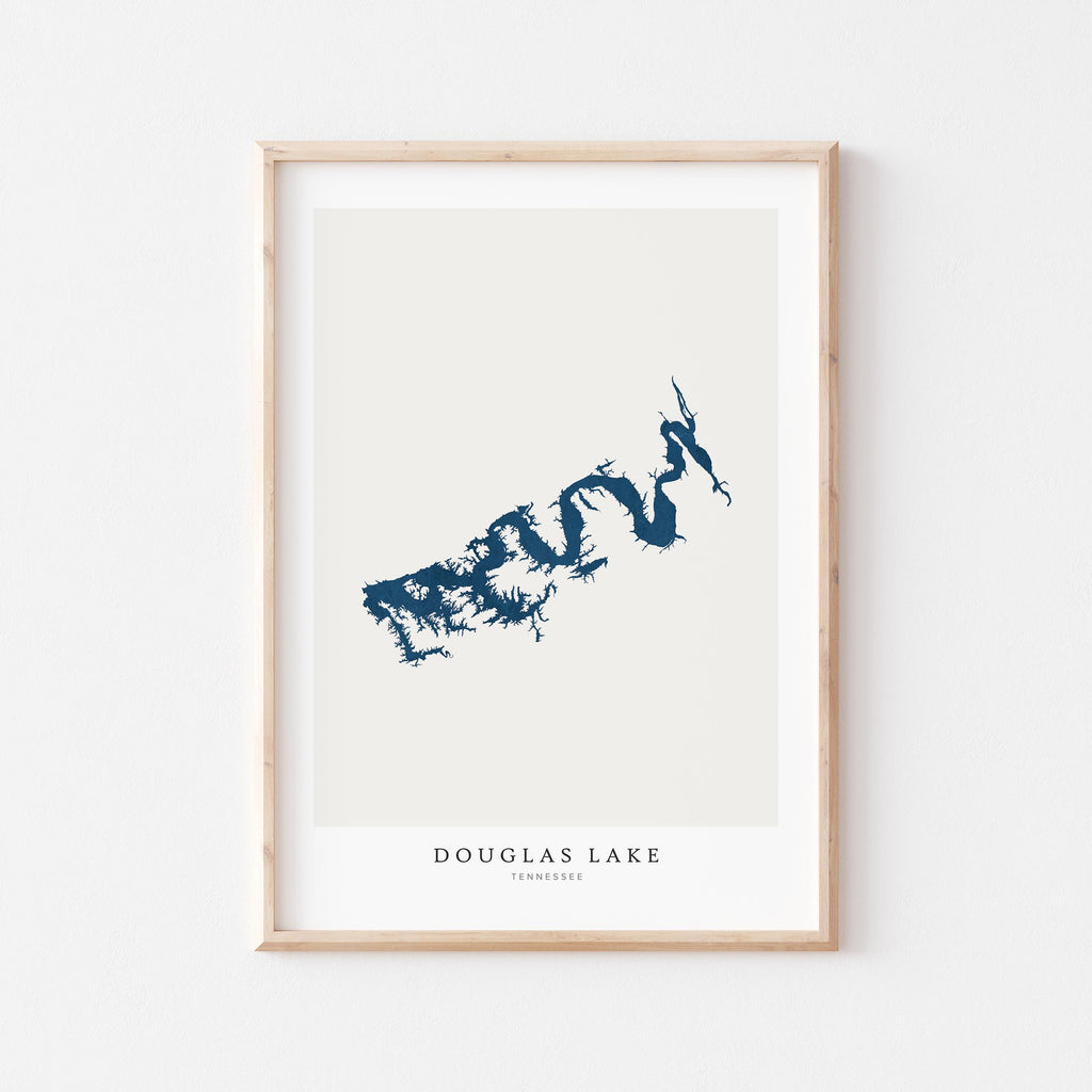 douglas lake tennessee map poster – minimalist lake wall art - image 2