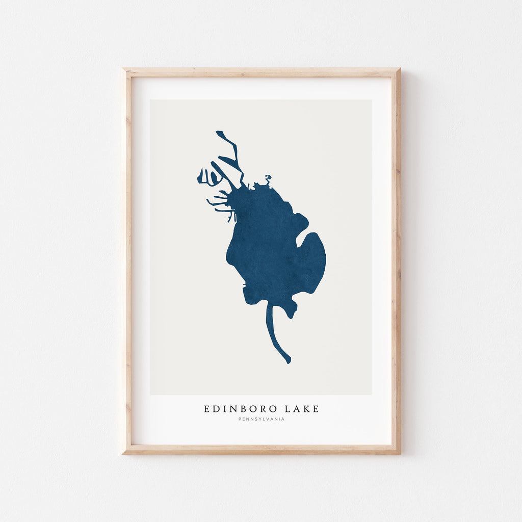 edinboro lake pennsylvania map poster – minimalist lake wall art - image 1