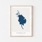 edinboro lake pennsylvania map poster – minimalist lake wall art - image 1