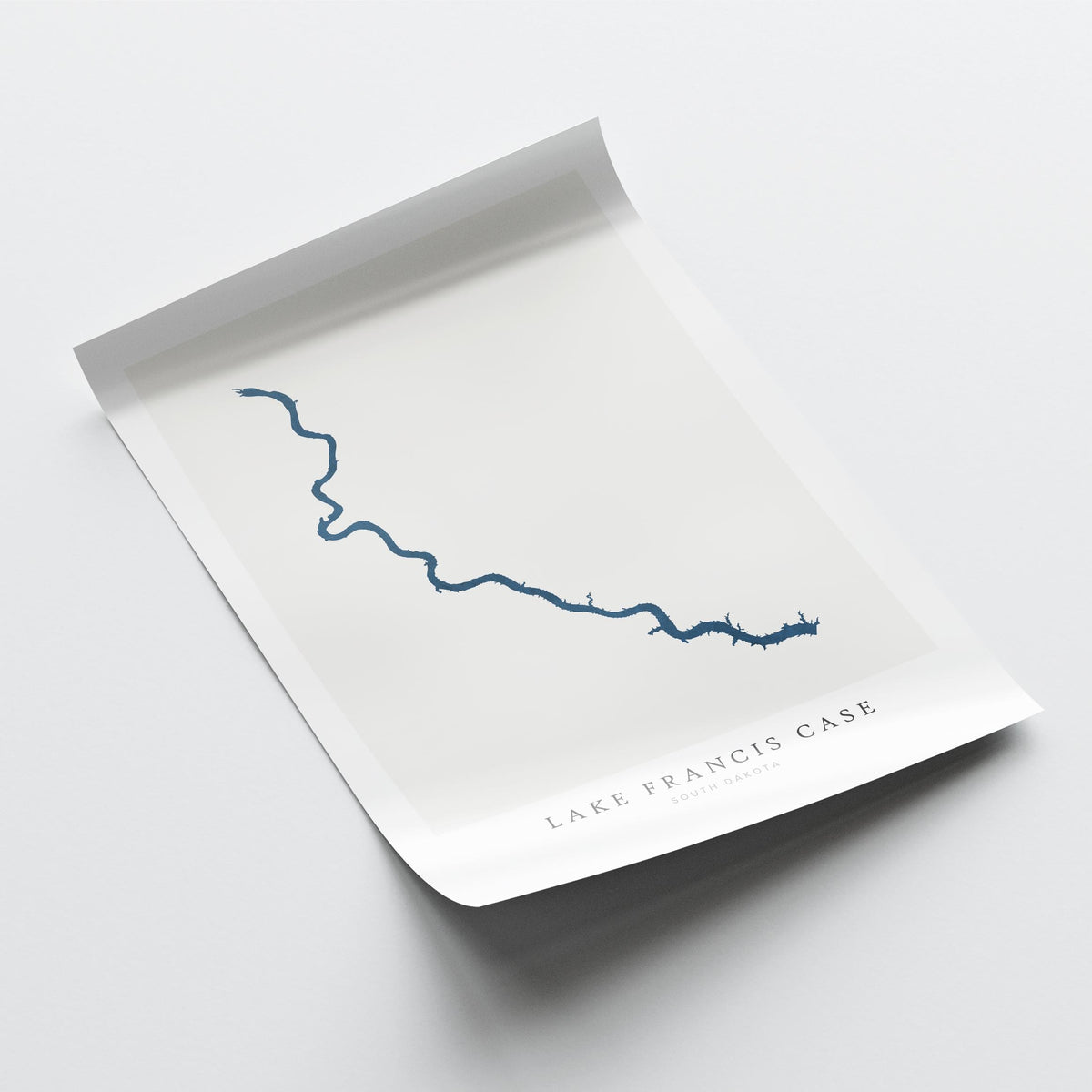 lake francis case south dakota map poster – minimalist lake wall art - image 6