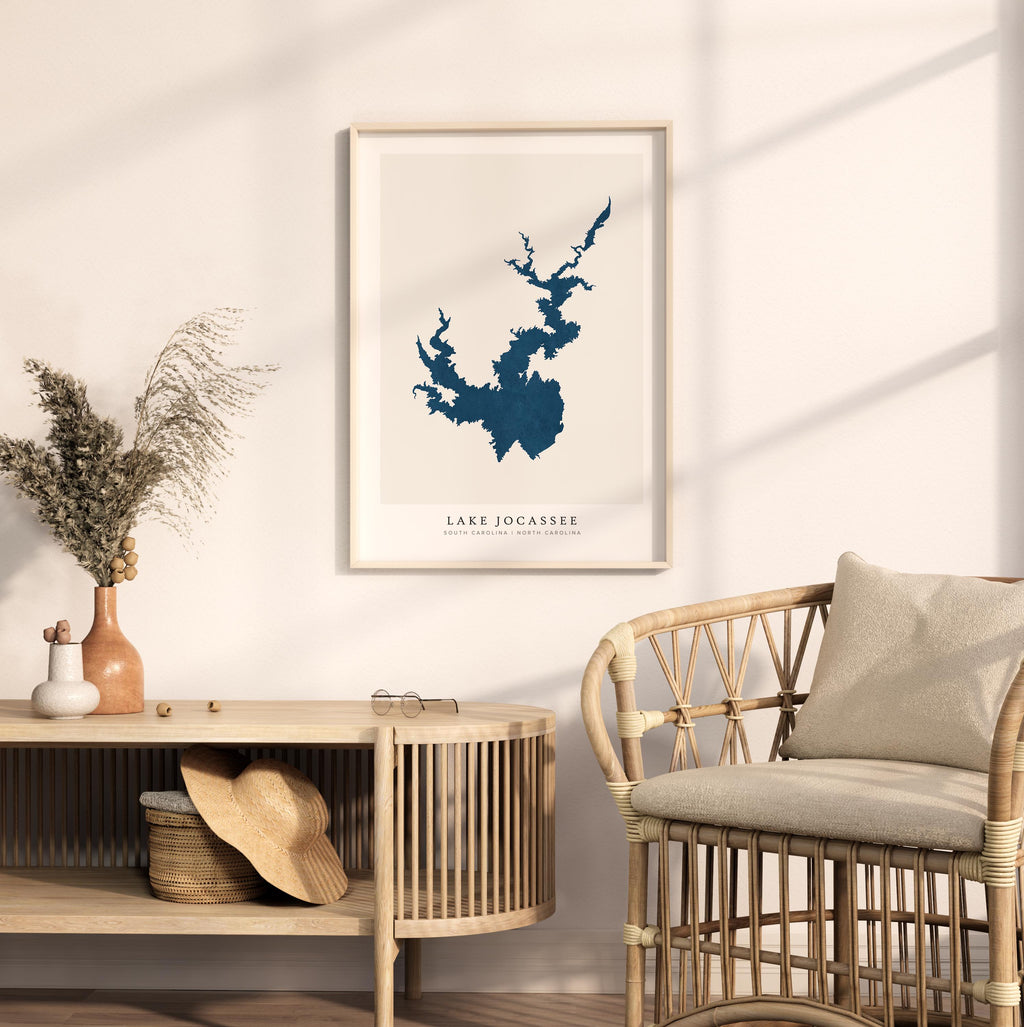 lake jocasee south carolina map poster – minimalist lake wall art - image 5