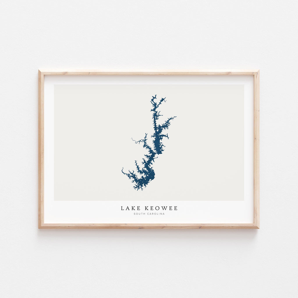 lake keowee south carolina map poster – minimalist lake wall art - image 2