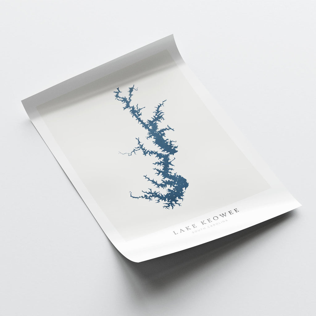 lake keowee south carolina map poster – minimalist lake wall art - image 6