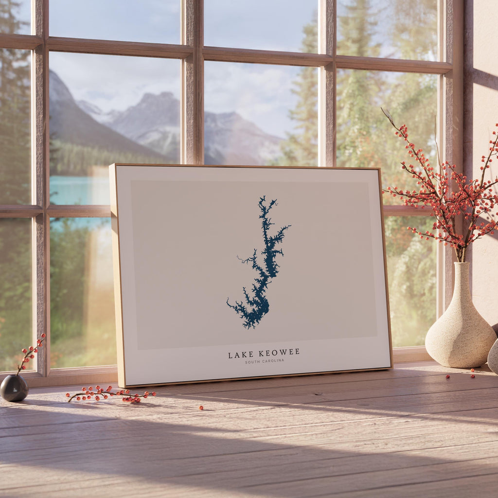 lake keowee south carolina map poster – minimalist lake wall art - image 4