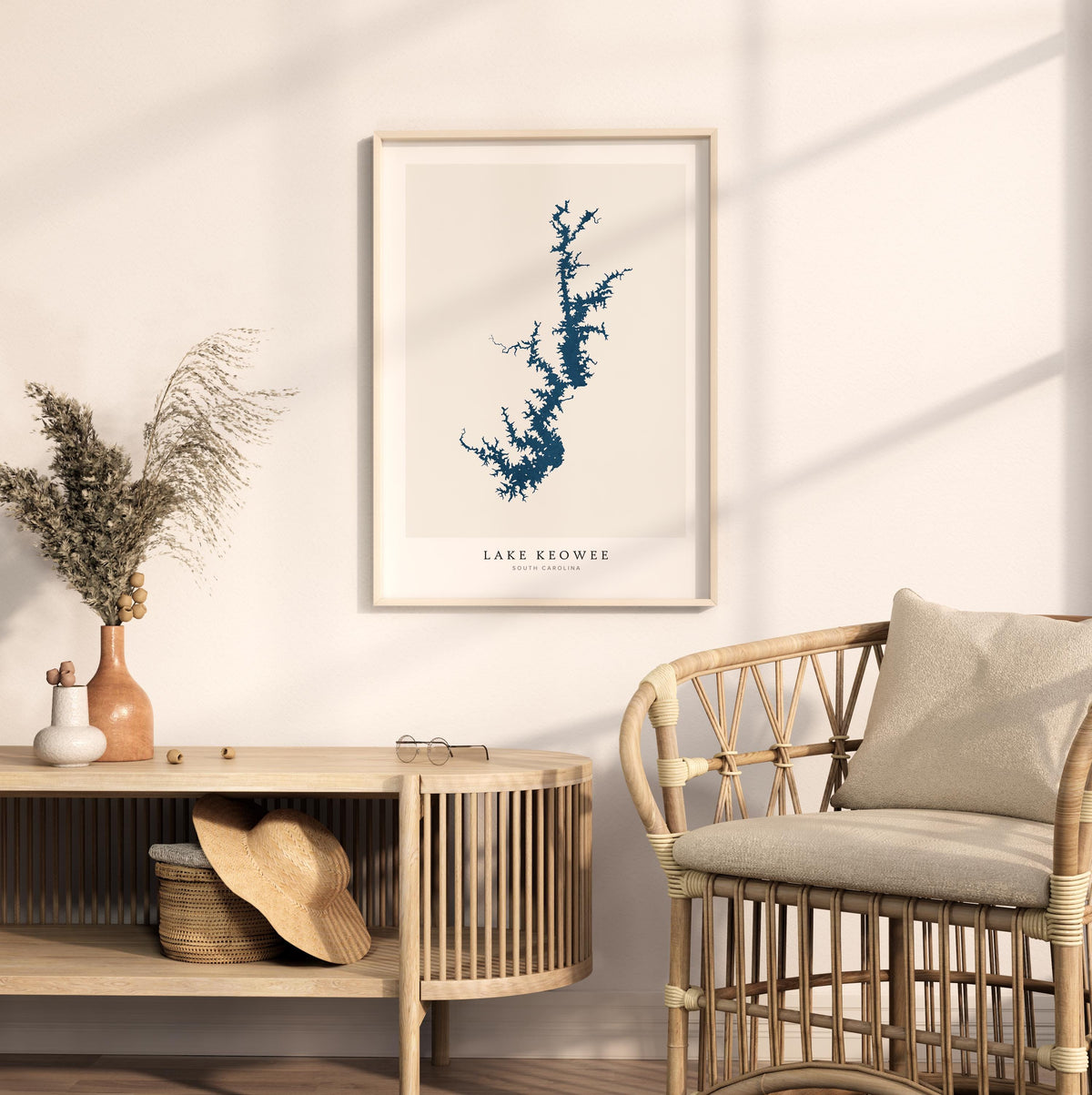 lake keowee south carolina map poster – minimalist lake wall art - image 5