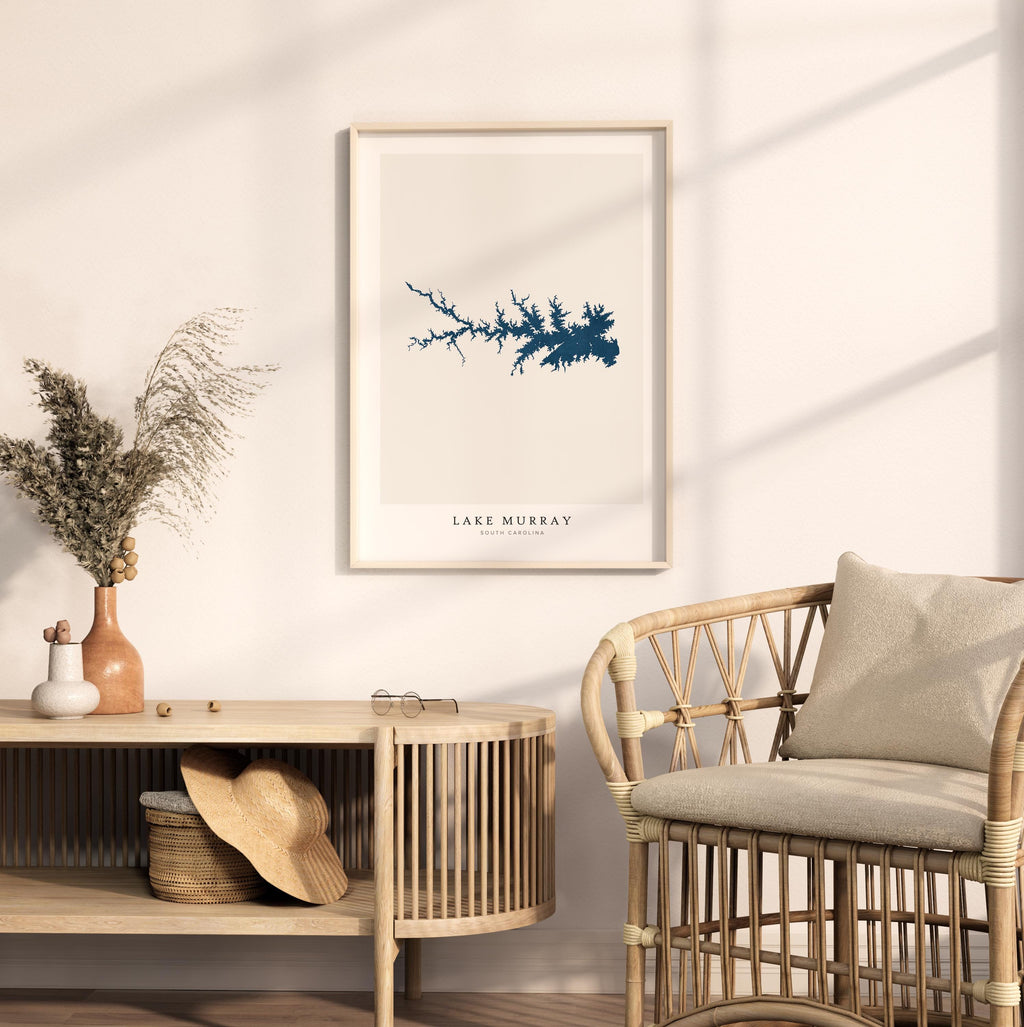 lake murray south carolina map poster – minimalist lake wall art - image 5